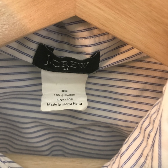 J. Crew Pin Stripe Career Blue and White Blouse - Picture 5 of 5